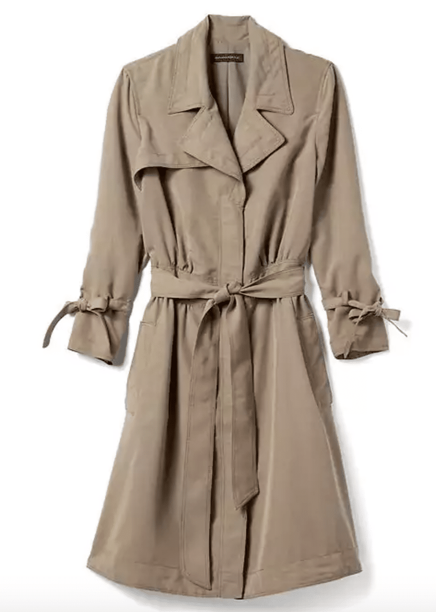 the fashion magpie banana republic trench dress