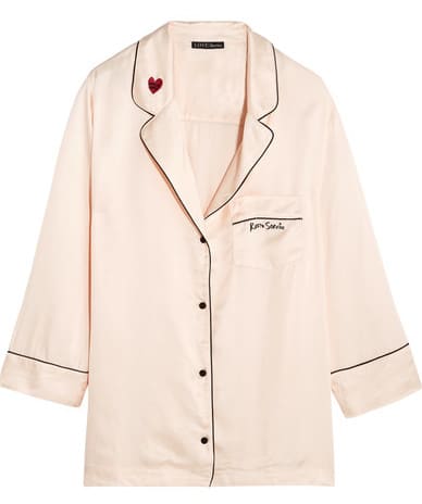 the fashion magpie love stories pajama top embroidered