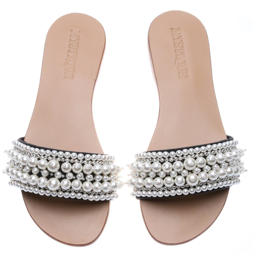 the fashion magpie mystique pearl embellished slides