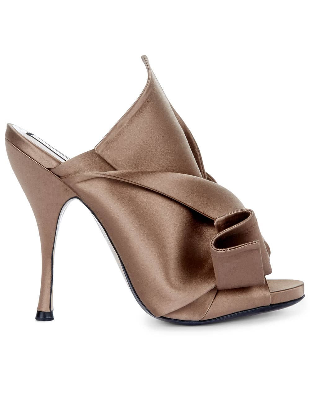 The Fashion Magpie No 21 Satin Mule Bronze