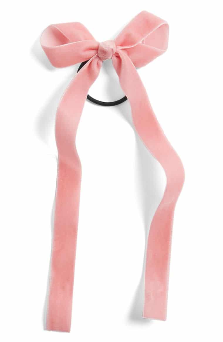 The Fashion Magpie Velvet Hair Bow Pink