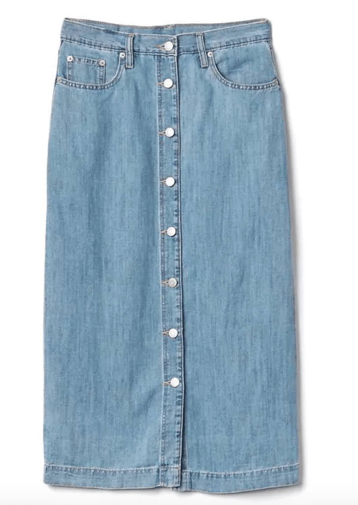 The Fashion Magpie Gap Button Front Skirt