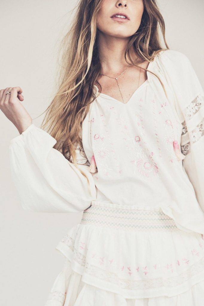 The Fashion Magpie LoveShackFancy Lou Peasant Blouse 1