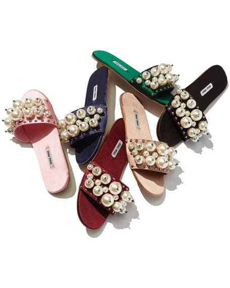 The Fashion Magpie Miu Miu Pearl SLides