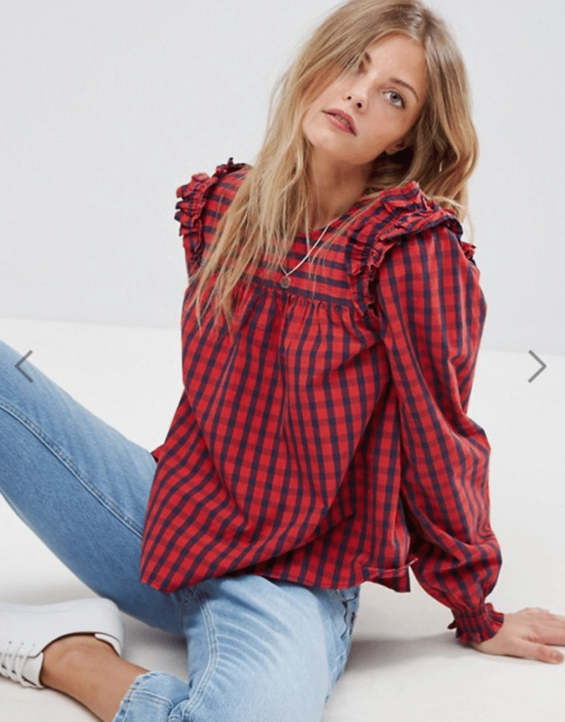 The Fashion Magpie Checked Bib Blouse