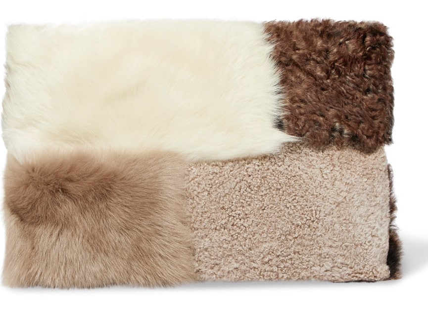 The Fashion Magpie Iris Ink Shearling Clutch