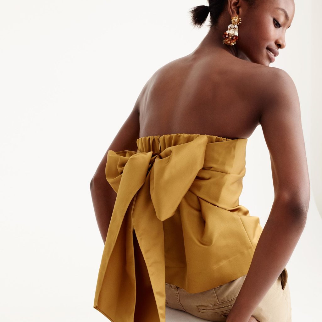 The Fashion Magpie JCrew Strapless Satin Top 1