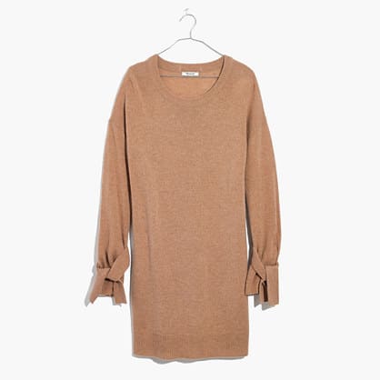 The Fashion Magpie Madewell Tie Cuff Dress Brown