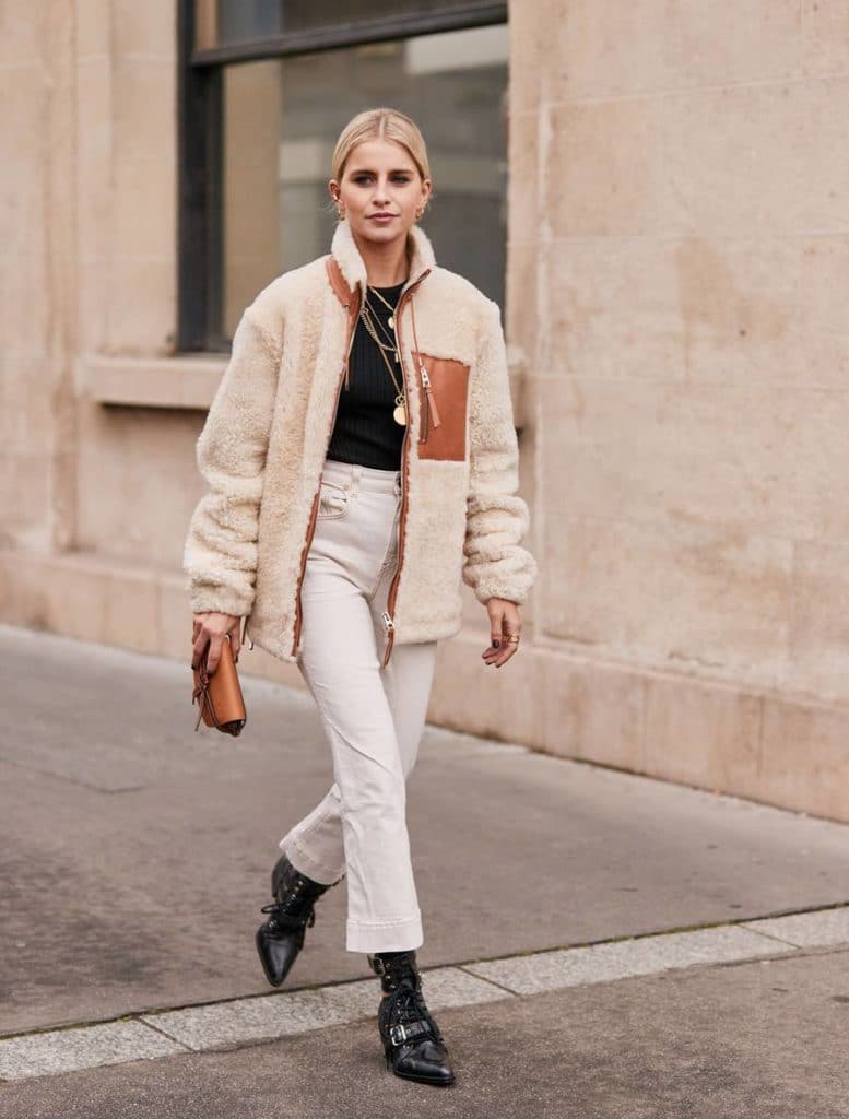 fleece sherpa street style