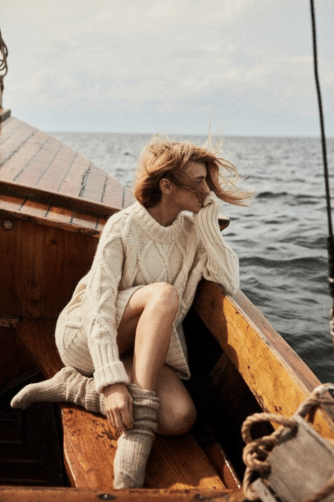 aran knit sweater women