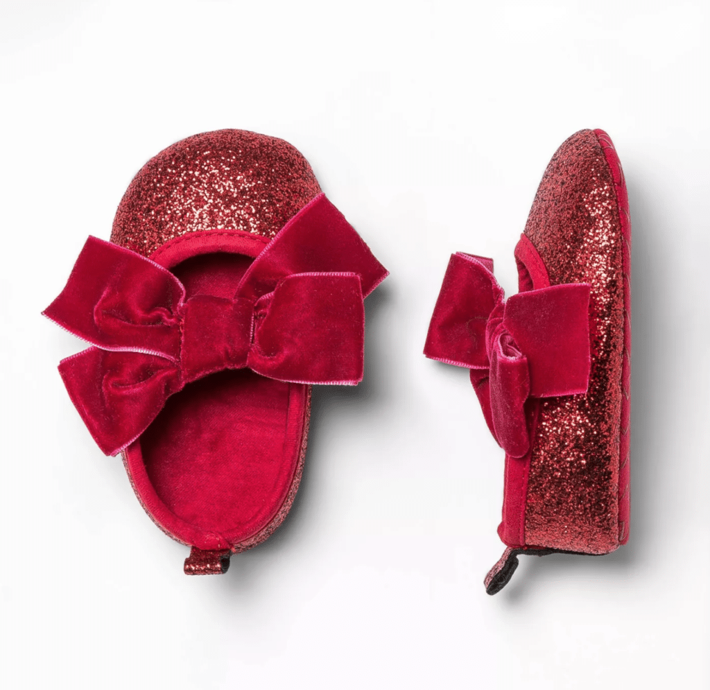 baby red velvet shoes