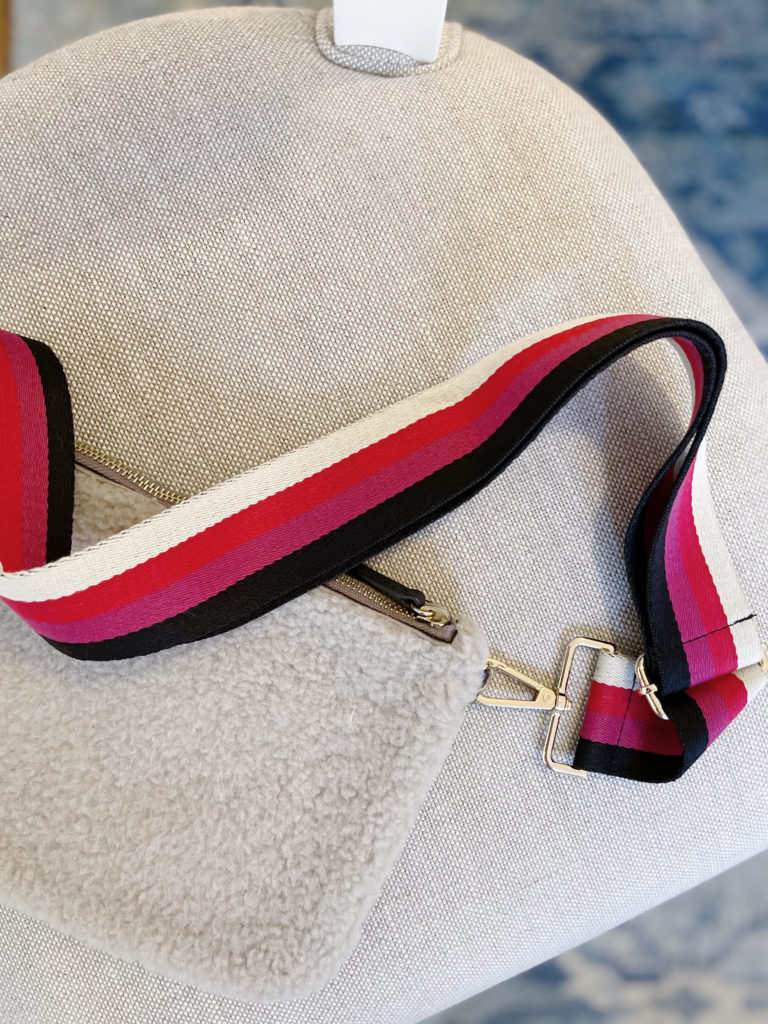striped bag strap