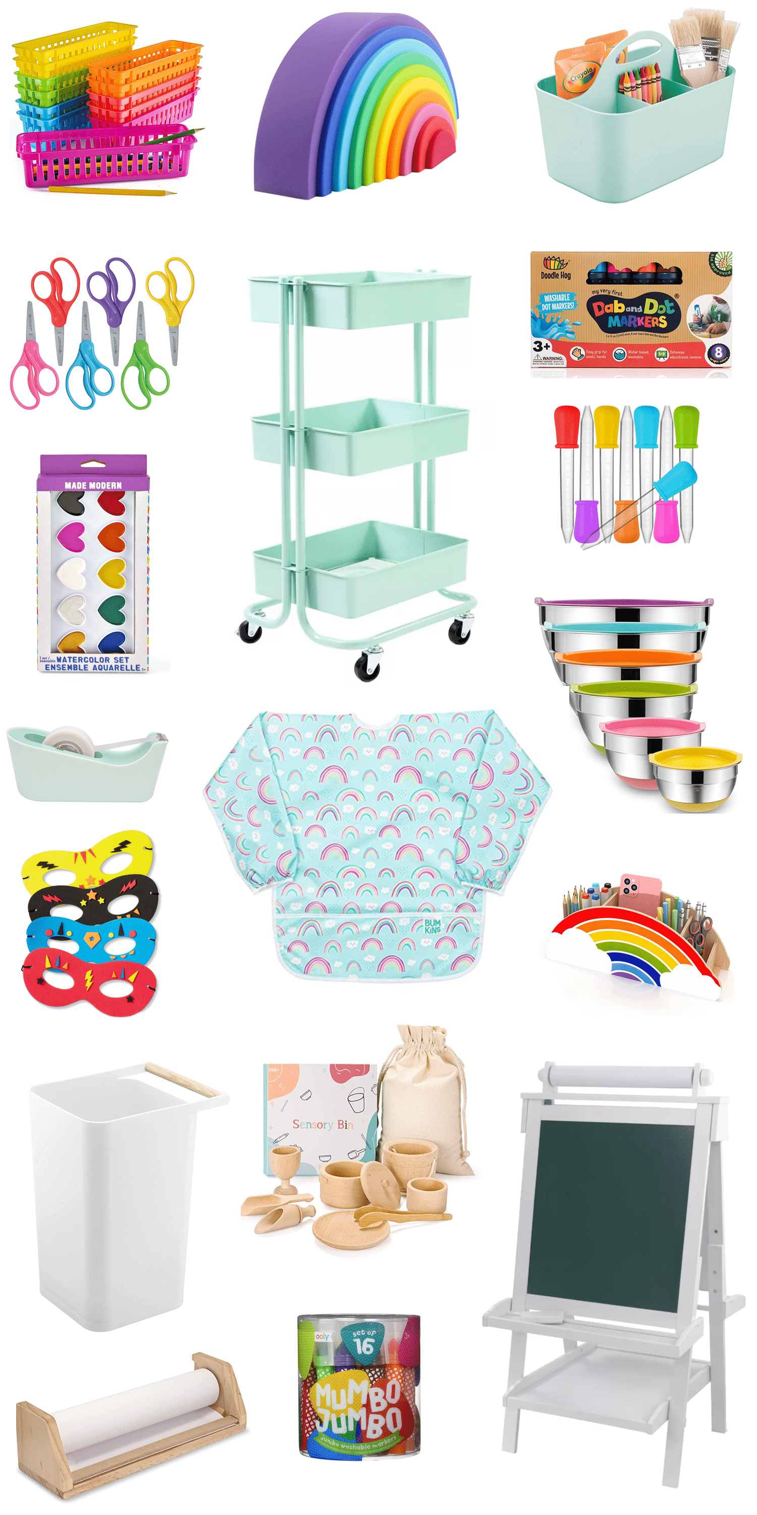 art cart supplies and organization