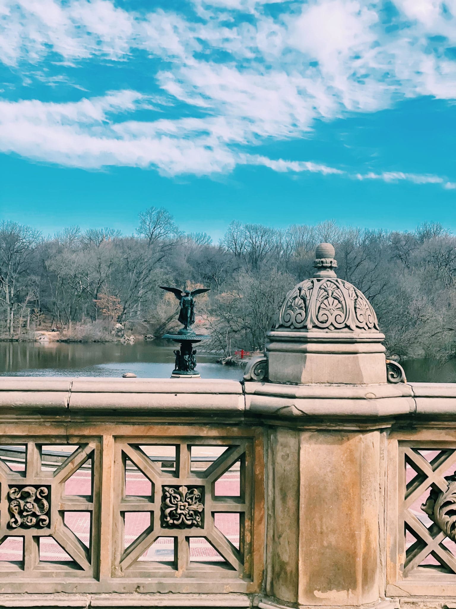 central park in fall, bethesda fountain