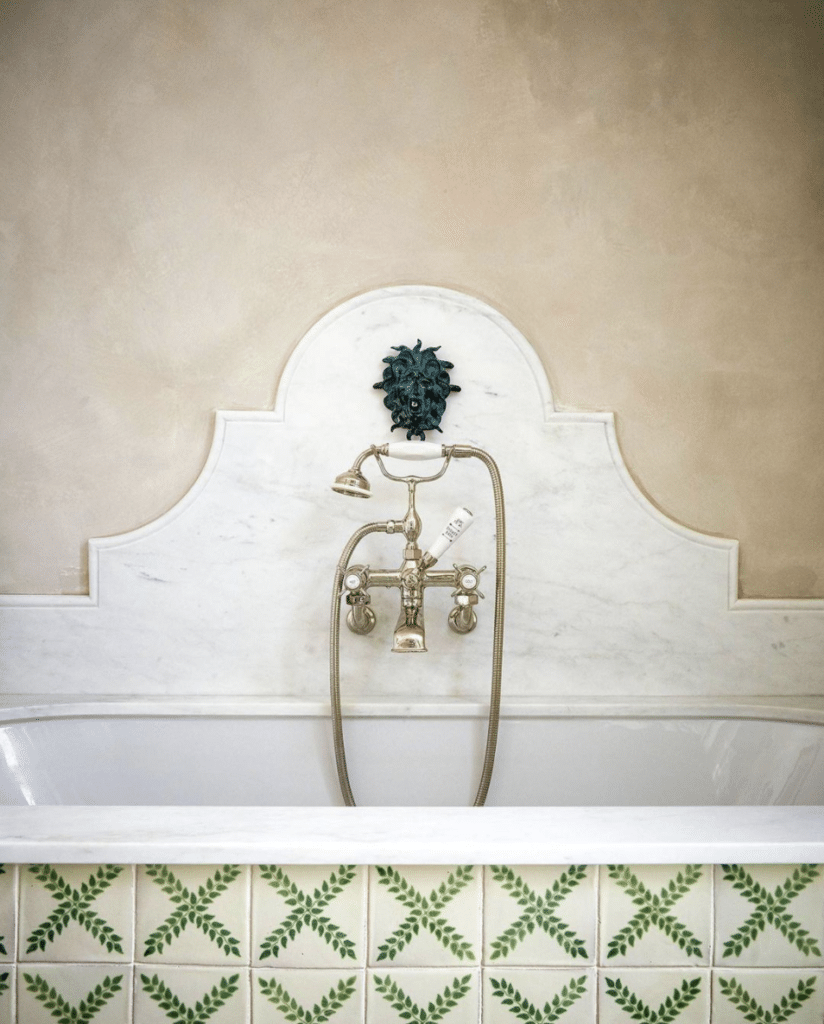 green tile bath