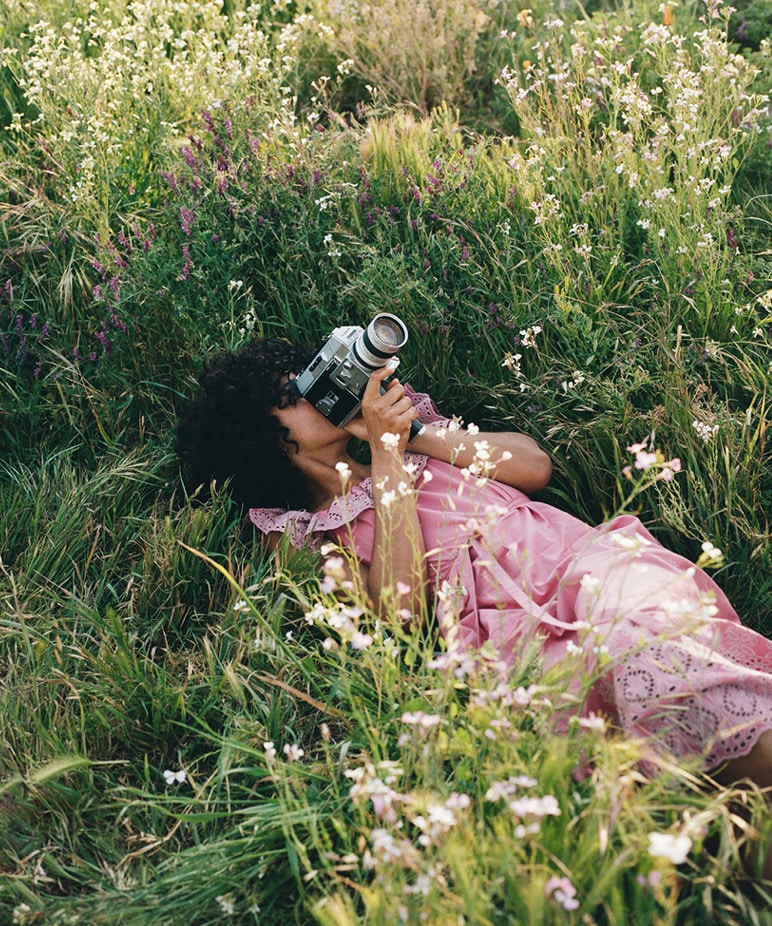 laying in grass