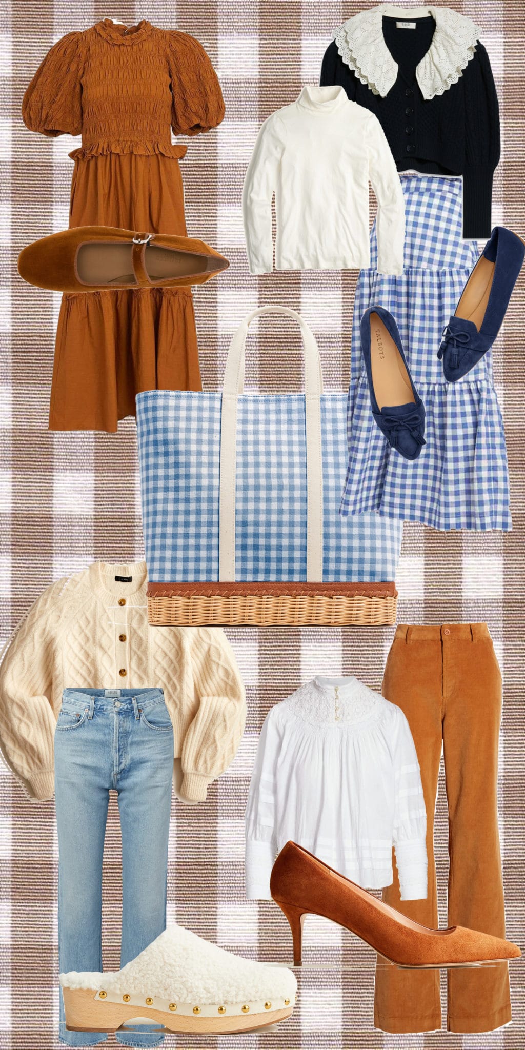 styling the pam munson gingham gardner bag for fall