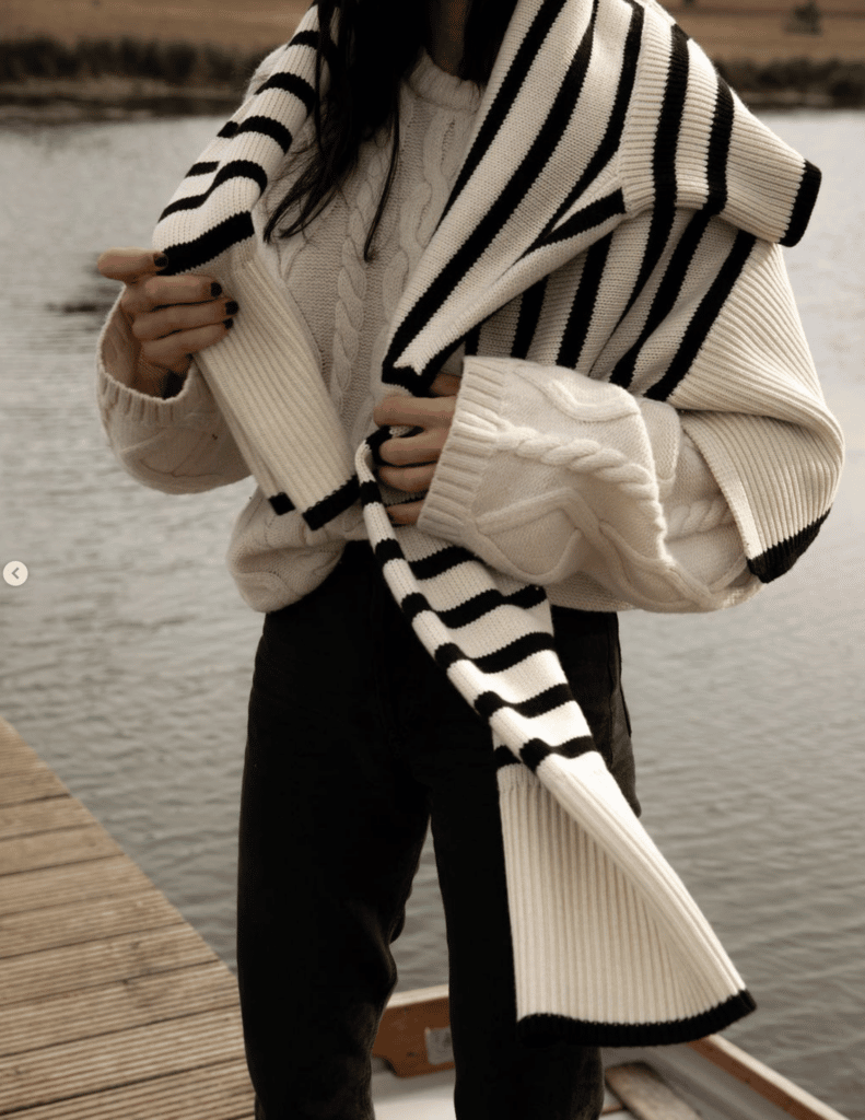 striped knit sweater
