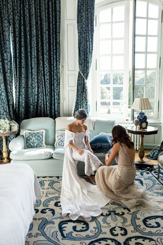 bride with maid of honor portrait