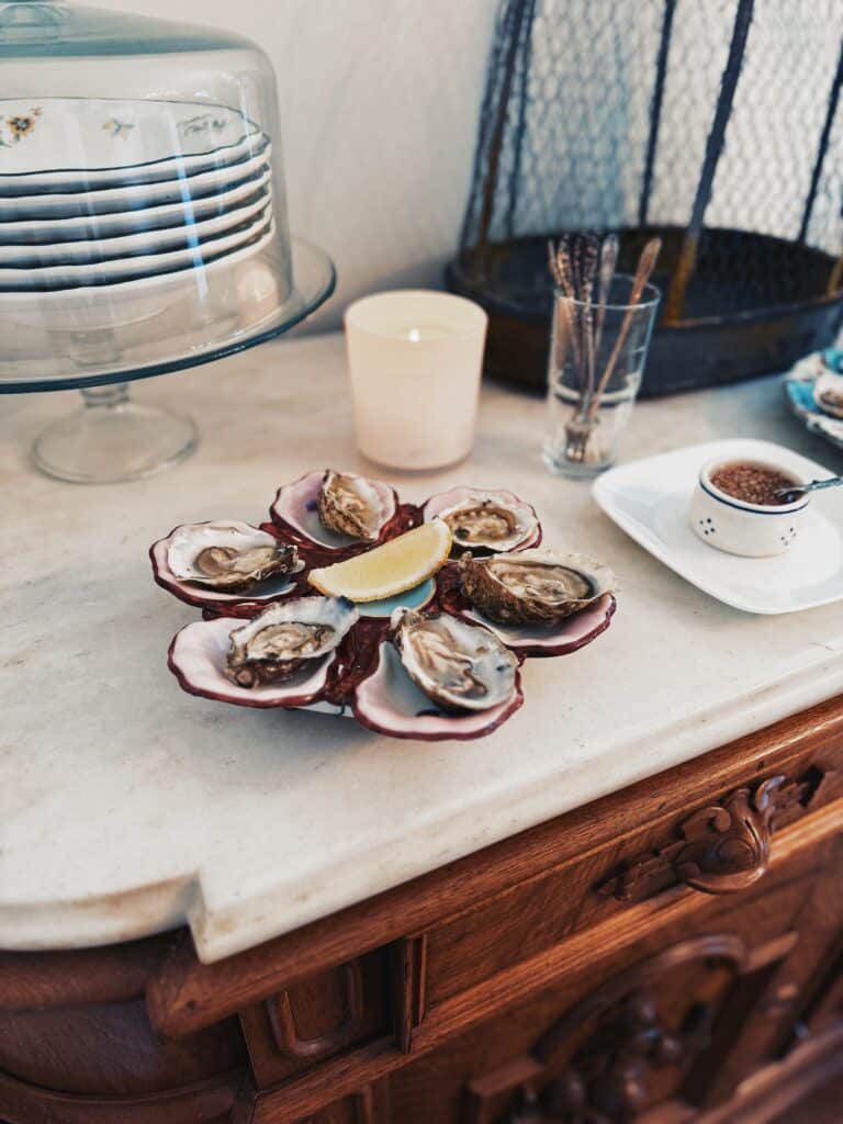 vintage oyster plate happy hour