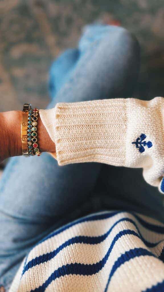 marea striped sweater details