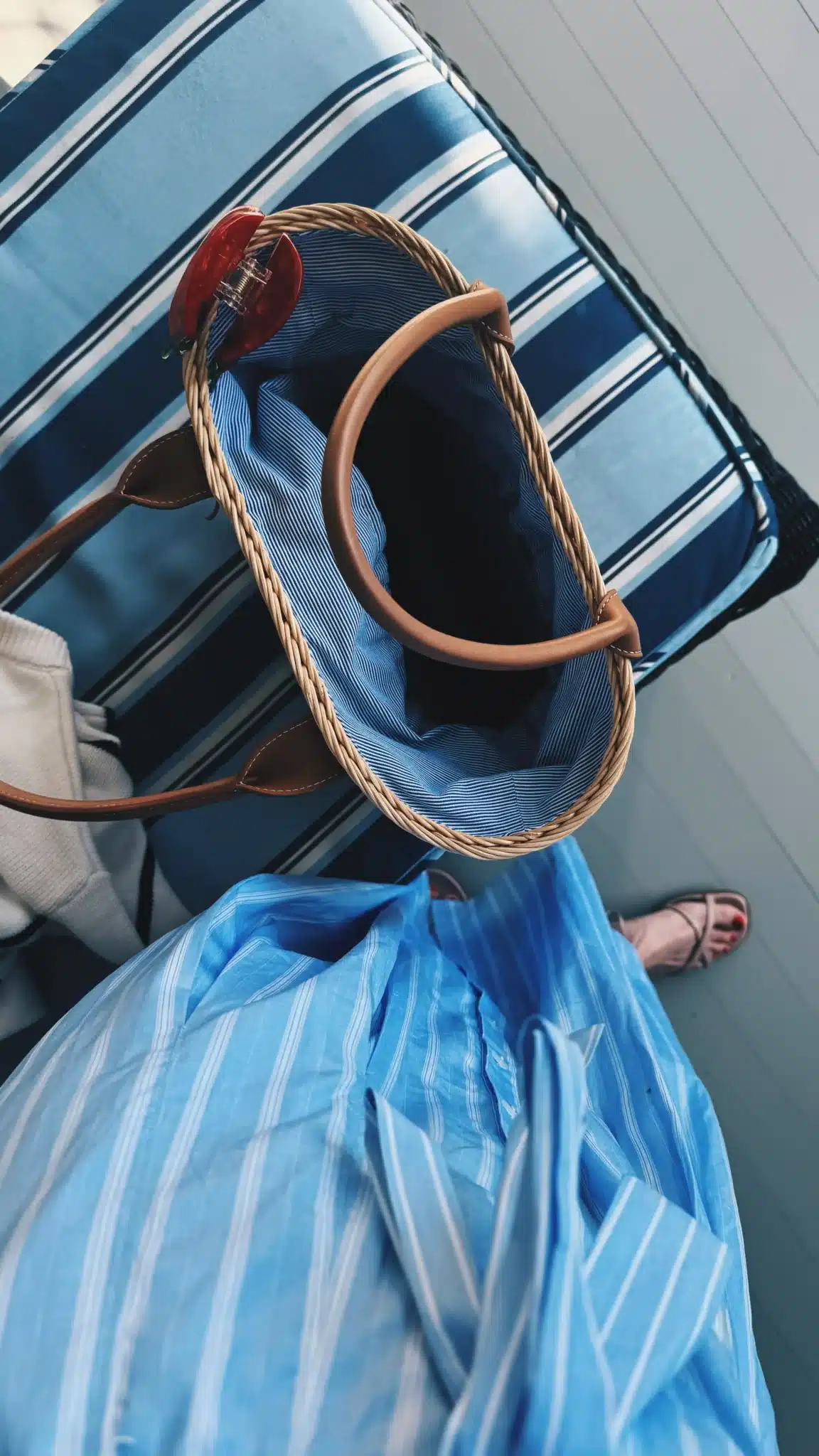 J MCLAUGHLIN WICKER BAG