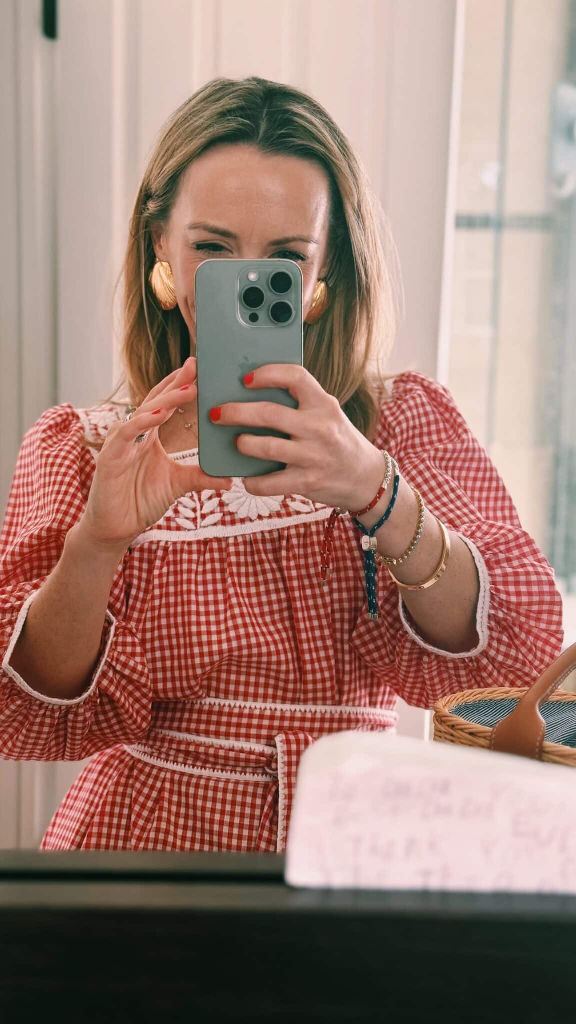 Red-Gingham-Midi-Dress