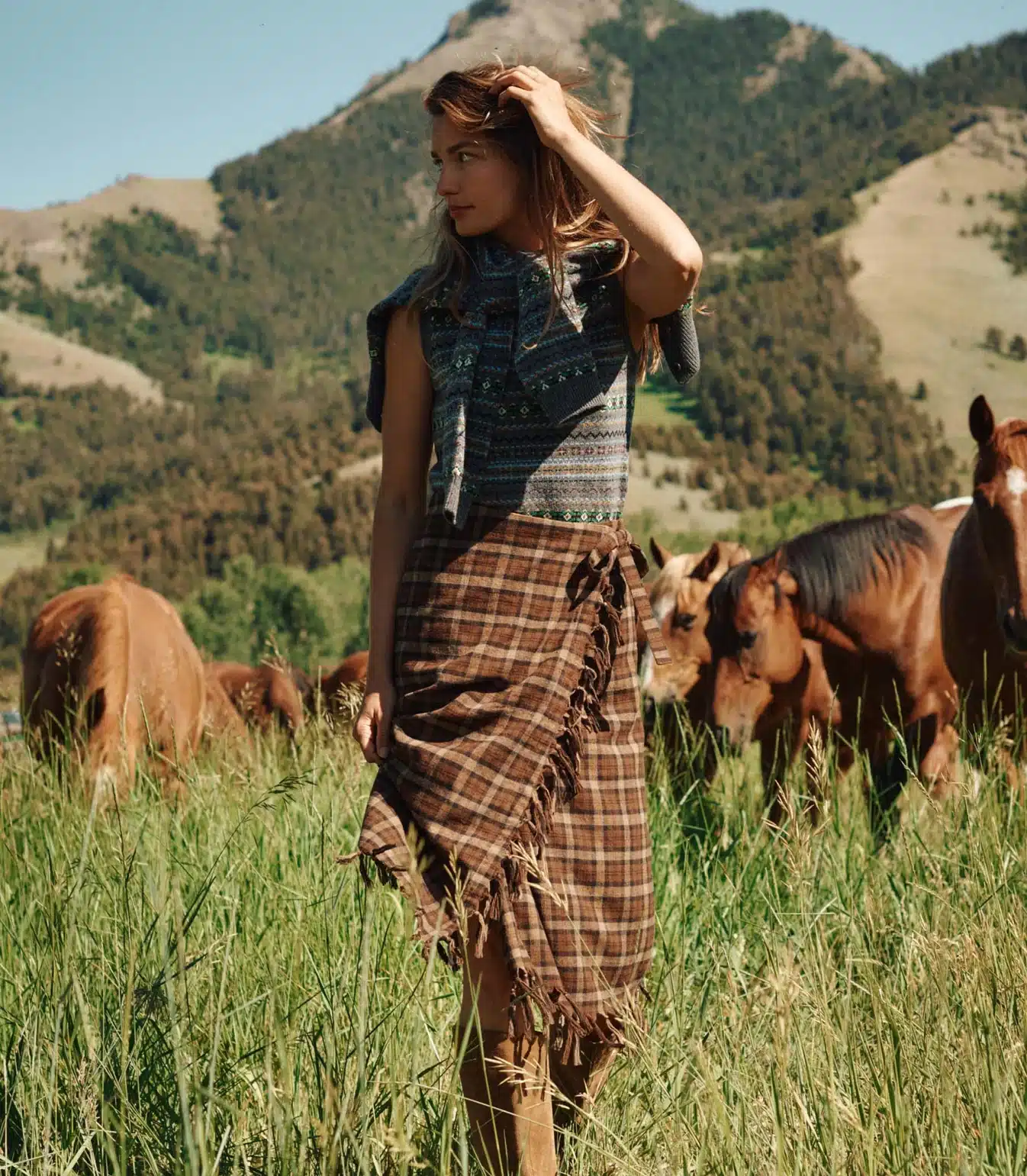 doen plaid blanket scarf